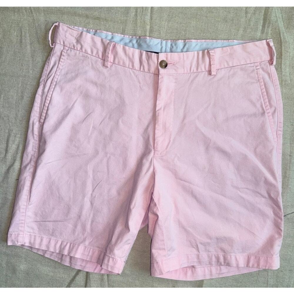 Peter Millar Golf Shorts Men's 33 Pink Flat Front Chino Pima Cotton Stretch